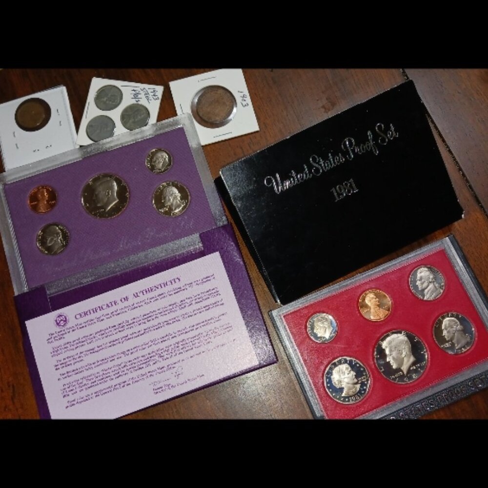 Coins 1943 1981 1958 1903 vintage